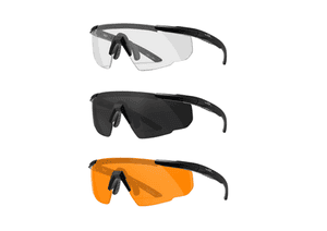 Schutzbrille WILEY X SABER ADVANCED - Gestell: Matt Schwarz - Gläser: Klar / Grau / Helles Orange